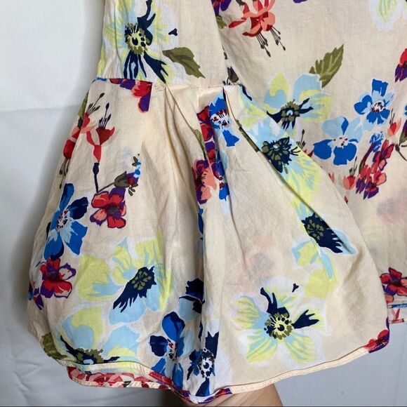 JANE and Delancey Womens Floral Flare Sleeve Top Size Small White Red Blouse - Picture 6 of 7